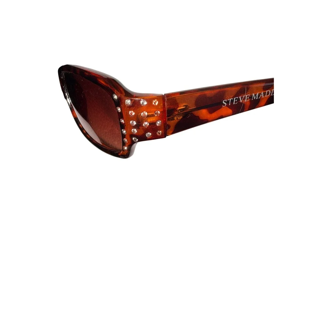 Steve Madden‎ S189 TS Tortoise Rhinestone Rectangular Sunglasses Brown Gradient